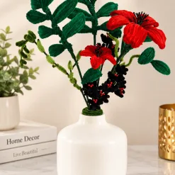 Simple Red Poppy and black flowers